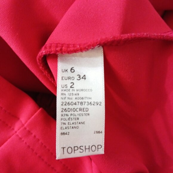 Topshop Womens Peplum Scuba Material Pencil Dress Size 2 Cocktail Bodycon Office - Picture 7 of 7